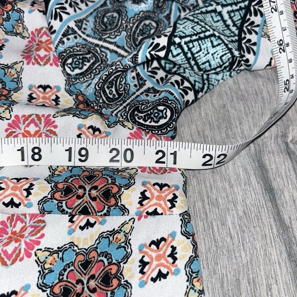 Speechless Blue Floral Long Bell Sleeve Boho Country Pullover Tunic Dress 1X - Picture 9 of 9